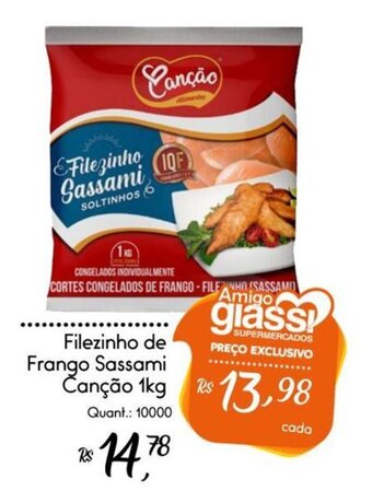 Giassi Supermercados Filezinho de Frango Sassami Canção 1kg oferta