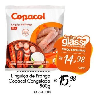 Giassi Supermercados Linguiça de Frango Copacol Congelada 800g oferta