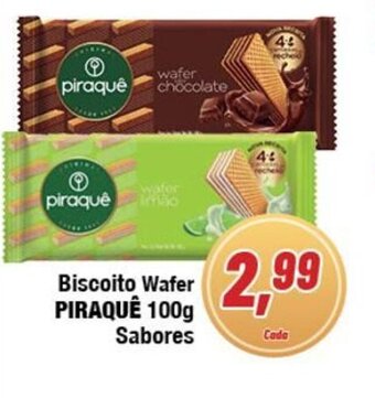 Rede Economia Biscoito Wafer PIRAQUÊ 100g Sabores oferta