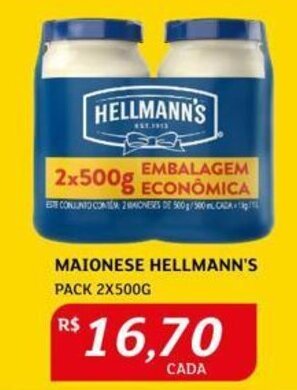 Assaí Atacadista MAIONESE HELLMANN'S PACK 2X500G oferta