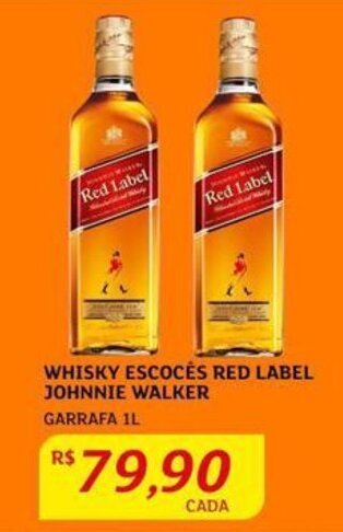 Assaí Atacadista WHISKY ESCOCÊS RED LABEL JOHNNIE WALKER GARRAFA IL oferta