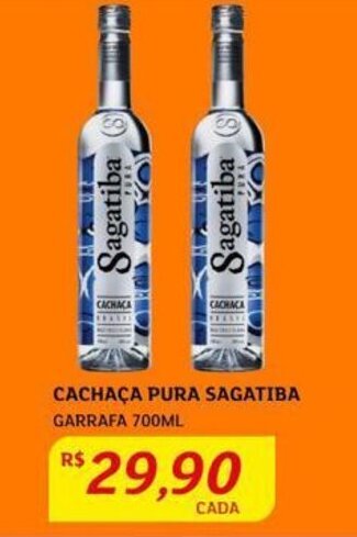 Assaí Atacadista CACHAÇA PURA SAGATIBA GARRAFA 700ML oferta