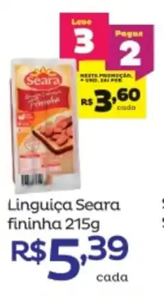 Super Lagoa Linguica Seara fininha 215g oferta