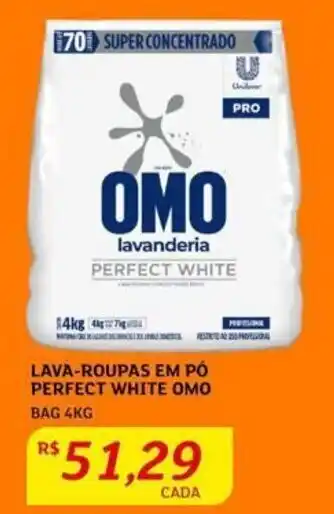 Assaí Atacadista LAVA-ROUPAS EM PÓ PERFECT WHITE OMO BAG 4KG oferta