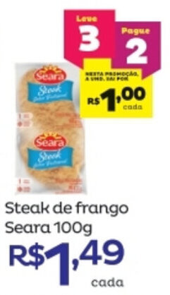 Super Lagoa Steak de frango Seara 100g oferta