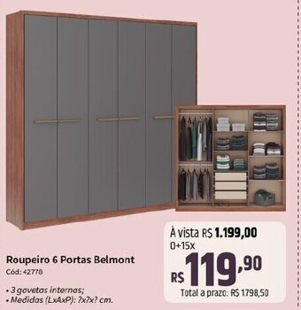 Deltasul Roupeiro 6 Portas Belmont oferta