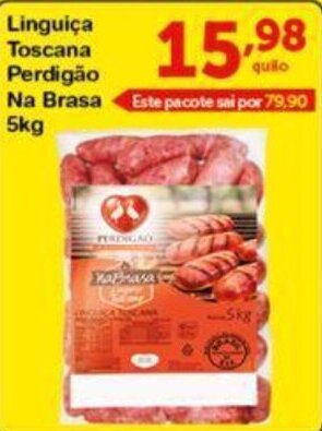 Roldão Linguica Toscana Perdigao na Brasa 5kg oferta