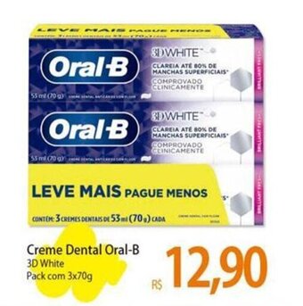 Atacadão Creme Dental Oral-B 3D White Pack com 3x70g oferta