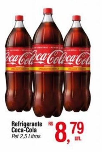 Fort Atacadista Refrigerante Coca-Cola Pet 2,5 Litros oferta