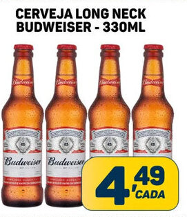 Dom Atacadista CERVEJA LONG NECK BUDWEISER - 330ML oferta