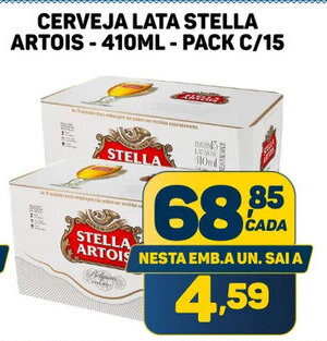 Dom Atacadista CERVEJA LATA STELLA ARTOIS-410ML - PACK C/15 oferta