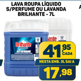 Dom Atacadista LAVA ROUPA LÍQUIDO S/PERFUME OU LAVANDA BRILHANTE - 7L oferta