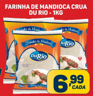 Dom Atacadista FARINHA DE MANDIOCA CRUA DU RIO - 1KG oferta