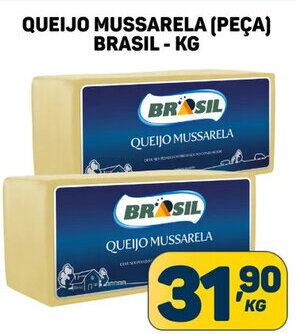 Dom Atacadista QUEIJO MUSSARELA (PEÇA) BRASIL - KG oferta