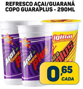 Dom Atacadista REFRESCO AÇAI/GUARANÁ COPO GUARAPLUS - 290ML oferta