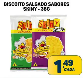 BISCOITO SALGADO SABORES SKINY - 38G