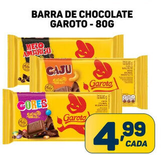 BARRA DE CHOCOLATE GAROTO-80G