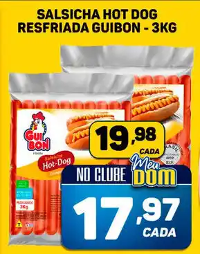 Dom Atacadista SALSICHA HOT DOG RESFRIADA GUIBON - 3KG oferta