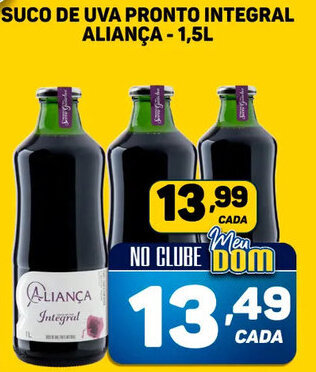 Dom Atacadista SUCO DE UVA PRONTO INTEGRAL ALIANÇA - 1,5L oferta