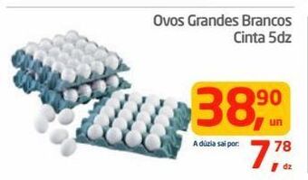 Tenda Atacado Ovos grandes brancos cinta 5dz oferta
