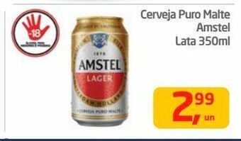 Tenda Atacado Cerveja puro malte amstel lata 350ml oferta