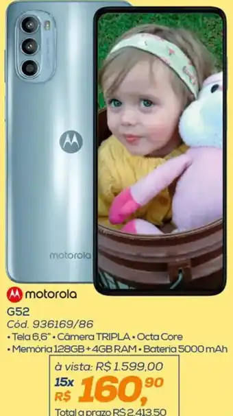 Lojas Colombo Motorola G52 oferta