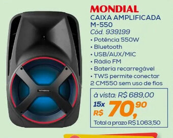 Lojas Colombo MONDIAL CAIXA AMPLIFICADA M-550 oferta