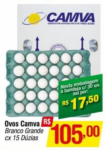 Fort Atacadista Ovos Camva Branco Grande cx 15 Dúzias oferta