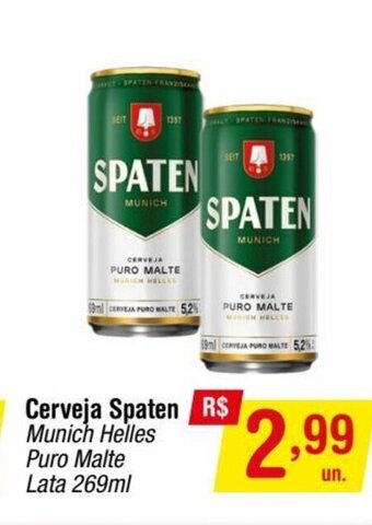 Fort Atacadista Cerveja Spaten Munich Helles Puro Malte Lata 269ml oferta