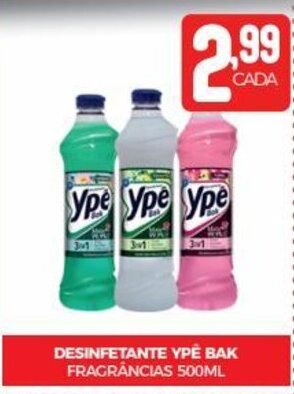 Fort Atacadista DESINFETANTE YPE BAK FRAGRÂNCIAS 500ML oferta