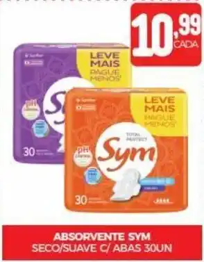 Fort Atacadista ABSORVENTE SYM SECO/SUAVE C/ ABAS 30UN oferta
