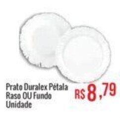 Prato Duralex Pétala Raso OU Fundo Unidade
