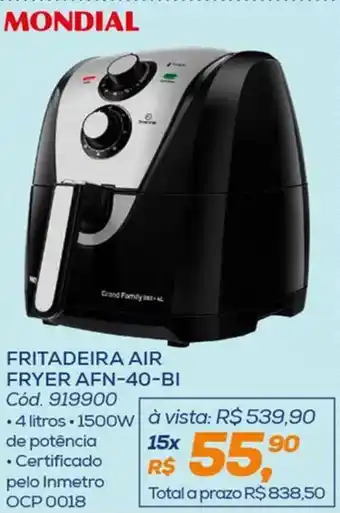 Lojas Colombo MONDIAL FRITADEIRA AIR FRYER AFN-40-BI oferta