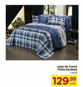 Carrefour Jogo de Cama prata Santista oferta