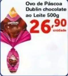 Roldão Ovo de Pascoa Dublin Chocolate ou leite 500g oferta