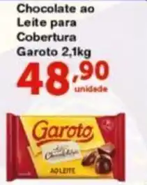 Roldão Chocolate ao Leite para Cobertura Garoto 2.1kg oferta