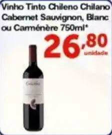 Roldão Vinho Tinto Chileno Chilano Cabernet Sauvignon, Blanc ou Carménère 750ml oferta