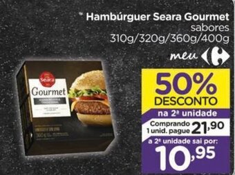 Carrefour Hambúrguer Seara Gourmet sabores 310g/320g/360g/400g oferta