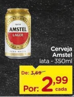 Carrefour Cerveja Amstel lata - 350ml oferta
