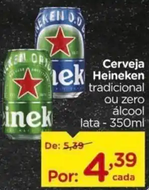 Carrefour Cerveja Heineken tradicional ou zero álcool lata - 350ml oferta