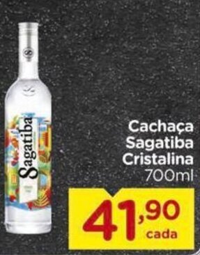 Carrefour Cachaça Sagatiba Cristalina 700ml oferta