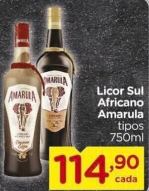 Carrefour Licor Sul Africano Amarula tipos 750ml oferta