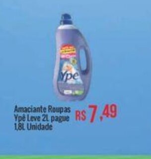 Mart Minas Amaciante Roupas Ypê leve 2L pague 1,8L Unidade oferta
