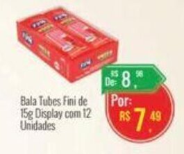 Mart Minas Bala Tubes Fini de 15g Display com 12 Unidades oferta