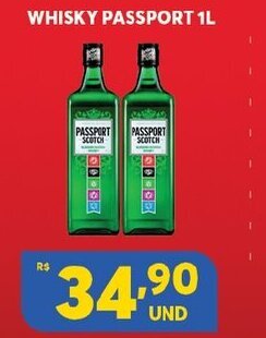 Atacadão Centro Sul Whisky Passport 1L oferta