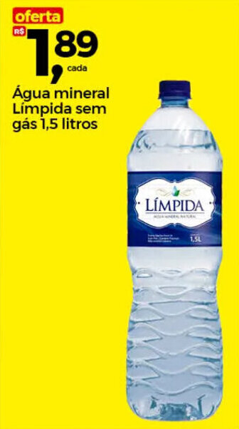 Água mineral Límpida sem gás 1,5 litros