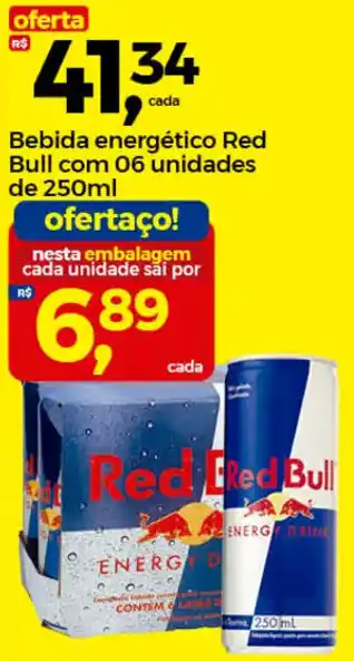 Frangolândia Bebida energético Red Bull com 06 unidades de 250ml oferta