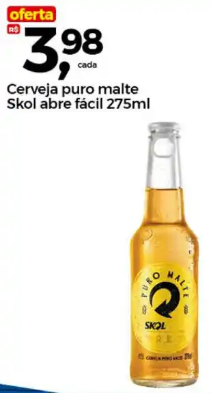 Cerveja puro malte Skol abre fácil 275ml