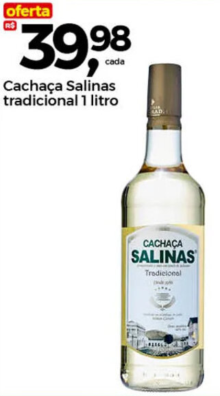 Frangolândia Cachaça Salinas tradicional 1 litro oferta