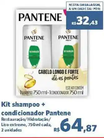 Sam's Club Kit shampoo + condicionador Pantene oferta